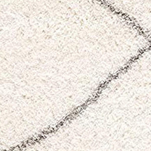 HomeRoots 5' Modern Ivory Lattice Area Rug - Plush Comfort and Contemporary Style for Any Space 7' X 9' 392339