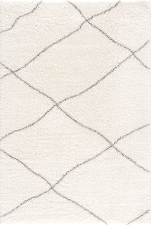 Homeroots 8' X 11' Ivory Modern Uneven Lattice Area Rug  Polyester 392340