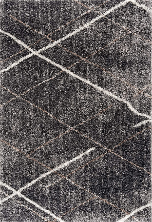 Homeroots 4' X 6' Gray Modern Distressed Lines Area Rug  Polyester 392342
