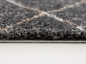 Homeroots 7' X 9' Gray Modern Distressed Lines Area Rug  Polyester 392344