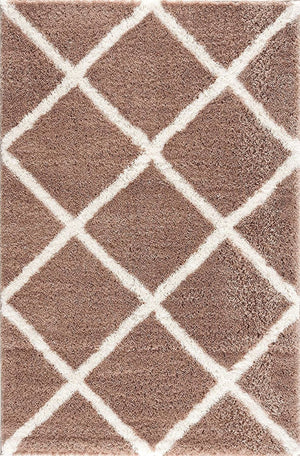 HomeRoots 5' Beige Geometric Area Rug - Modern Turkish Craftsmanship for Stylish, High-Traffic Spaces 7' X 9' 392359