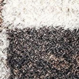 HomeRoots 5' Beige Modern Blocks Area Rug - Stylish Abstract Design, Plush Comfort for Any Room Décor 7' X 9' 392364