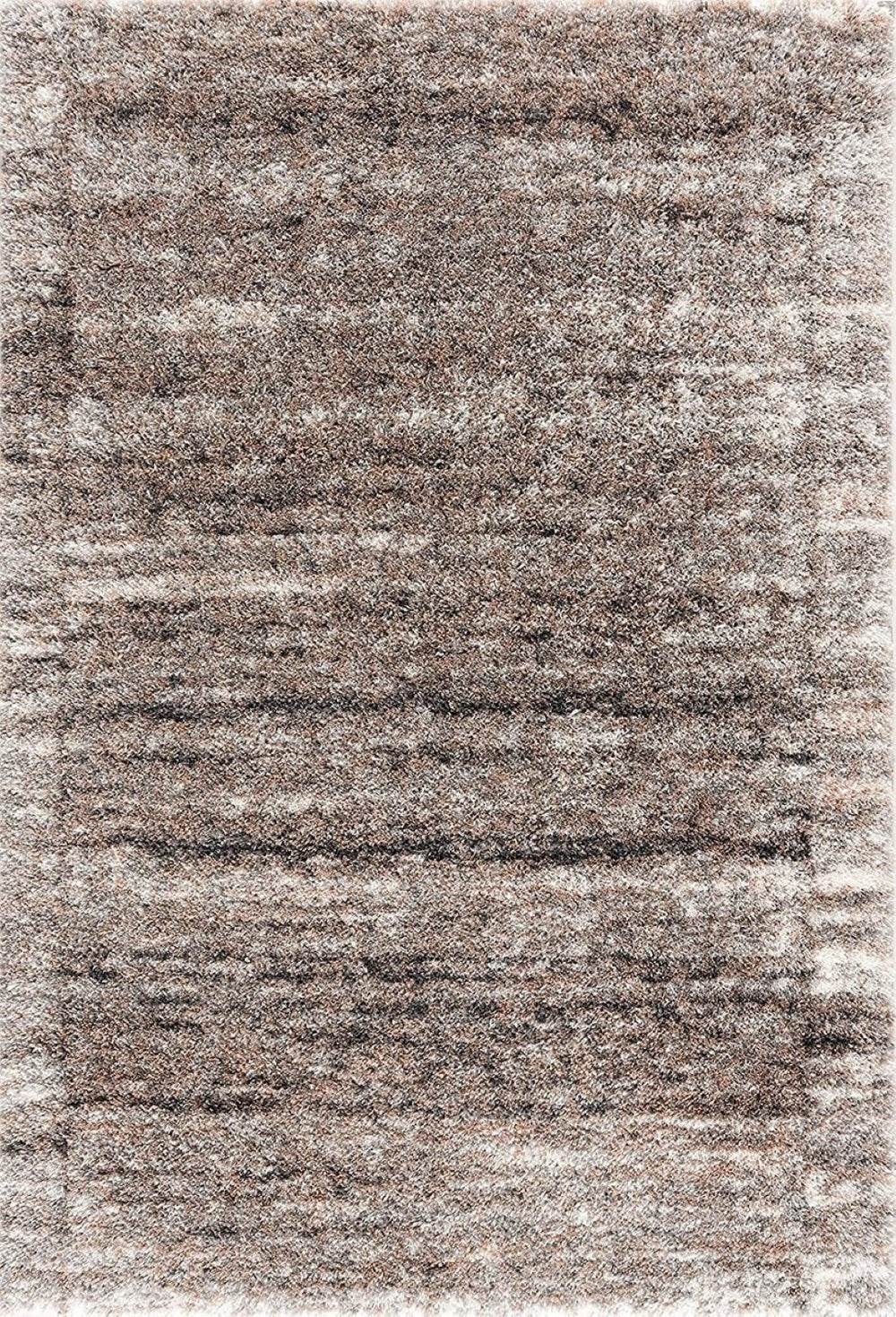 HomeRoots 5' Ivory and Brown Retro Mod Area Rug - Vintage-Inspired Design for Modern Comfort in Any Space 7x10 392369
