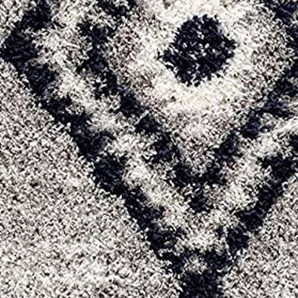 HomeRoots 5' Gray and Navy Boho Chic Area Rug - Plush, Cozy Design with Distressed Motifs for Modern Spaces 5' X 8' 392373