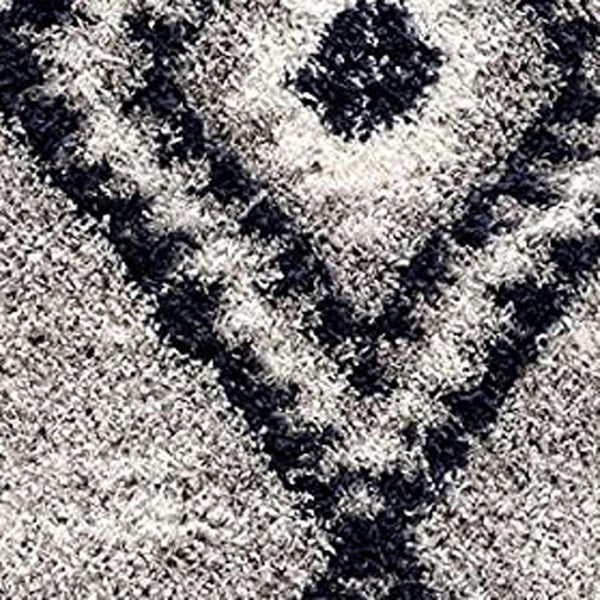 HomeRoots 5' Gray and Navy Boho Chic Area Rug - Plush, Cozy Design with Distressed Motifs for Modern Spaces 7' X 9' 392374