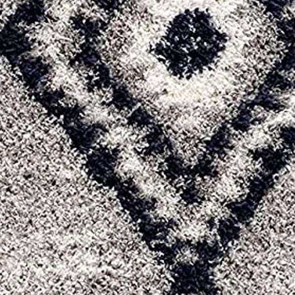 HomeRoots 5' Gray and Navy Boho Chic Area Rug - Plush, Cozy Design with Distressed Motifs for Modern Spaces 8' X 11' 392375