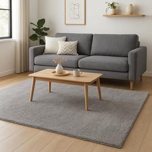 HomeRoots 5' Gray Modern Solid Shag Area Rug - Plush, Durable, and Stain-Resistant for Cozy Living Spaces 5' X 8' 392378