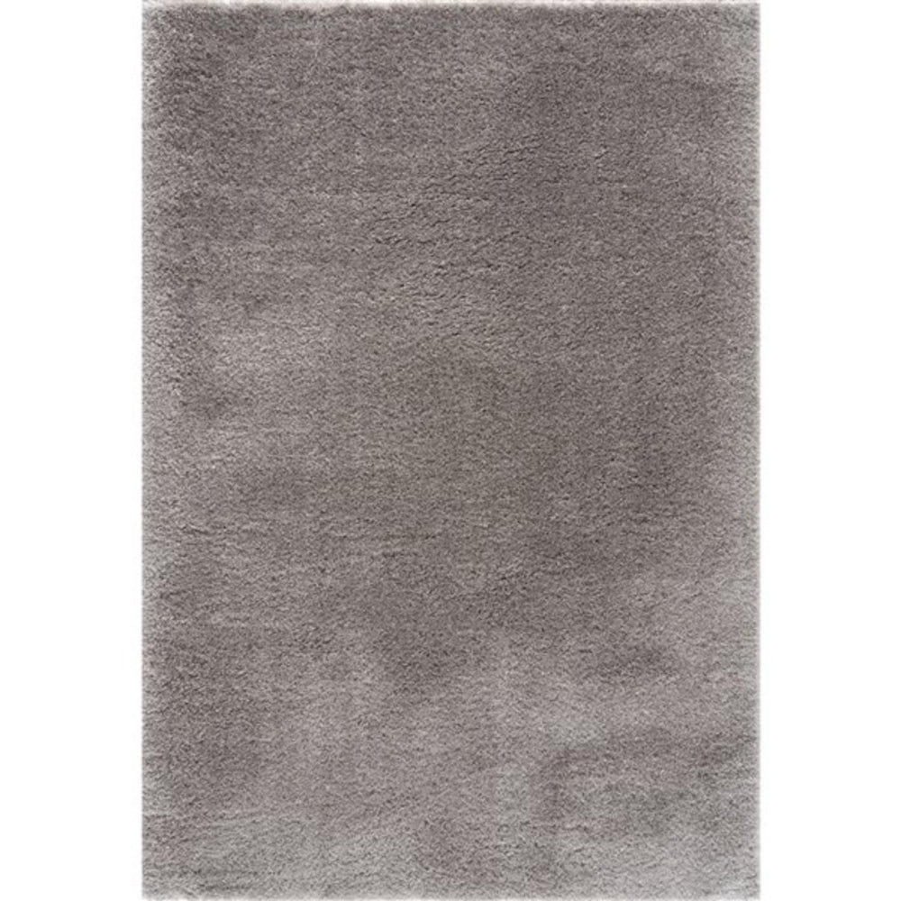 HomeRoots 5' Gray Modern Solid Shag Area Rug - Plush, Durable, and Stain-Resistant for Cozy Living Spaces 7' X 9' 392379
