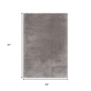 HomeRoots 5' Luxurious Ivory Modern Shag Area Rug - Soft, Durable, and Stylish for Any Home Decor Theme 5' X 8' 392383