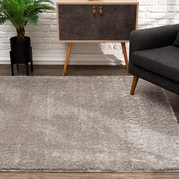 HomeRoots 5' Luxurious Ivory Modern Shag Area Rug - Soft, Durable, and Stylish for Any Home Decor Theme 7' X 9' 392384