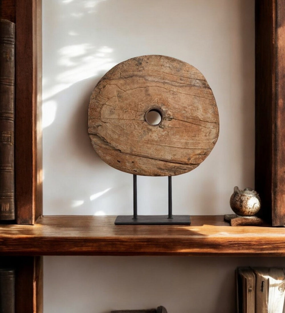 Homeroots 26" Brown Tabletop Sculpture  Manufactured Wood 392388