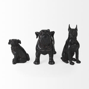 Homeroots 8" Black Polyresin Dog Tabletop Sculpture - Stylish Home Décor, Perfect For Pet Lovers & Accents!  Polyresin 392392
