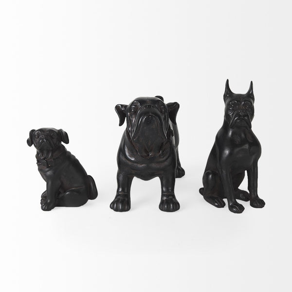 Homeroots 8" Black Polyresin Dog Tabletop Sculpture - Stylish Home Décor, Perfect For Pet Lovers & Accents!  Polyresin 392392