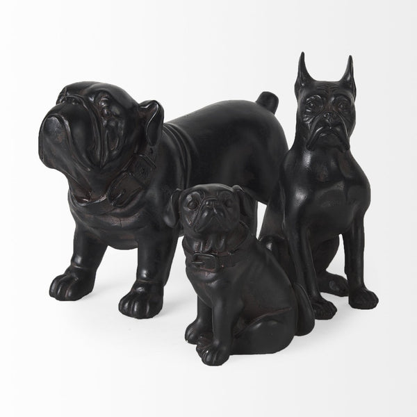Homeroots 8" Black Polyresin Dog Tabletop Sculpture - Stylish Home Décor, Perfect For Pet Lovers & Accents!  Polyresin 392392