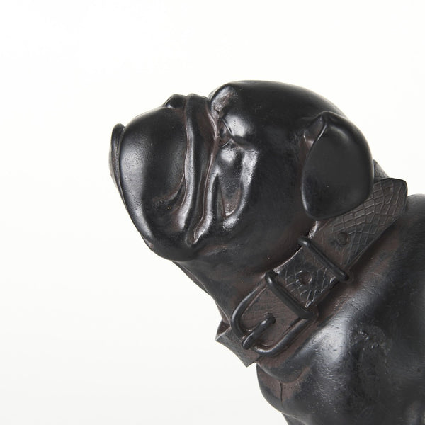 Homeroots 8" Black Polyresin Dog Tabletop Sculpture - Stylish Home Décor, Perfect For Pet Lovers & Accents!  Polyresin 392392