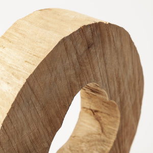 Homeroots 19" Brown And Black Wood Log Cross Section Tabletop Sculpture  Wood,Metal 392397