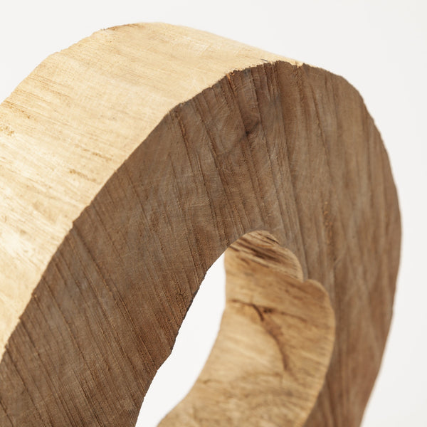 Homeroots 19" Brown And Black Wood Log Cross Section Tabletop Sculpture  Wood,Metal 392397