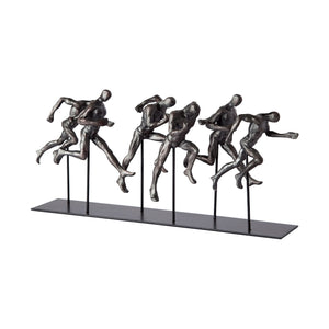 Homeroots Black Resin Sprinters Sculpture  Metal 392399