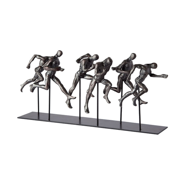 Homeroots Black Resin Sprinters Sculpture  Metal 392399