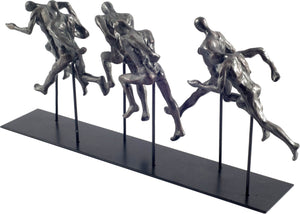 Homeroots Black Resin Sprinters Sculpture  Metal 392399