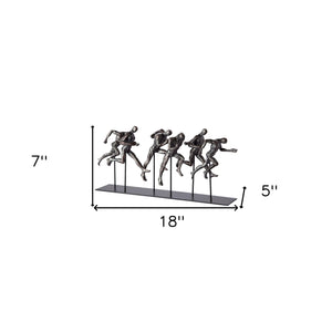 Homeroots Black Resin Sprinters Sculpture  Metal 392399