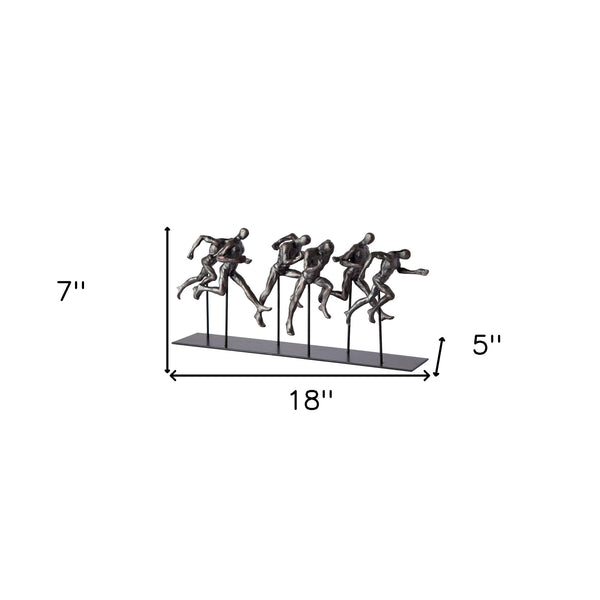 Homeroots Black Resin Sprinters Sculpture  Metal 392399