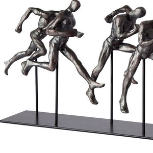 Homeroots Black Resin Sprinters Sculpture  Metal 392399