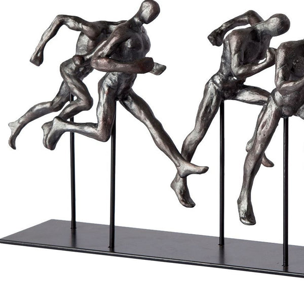 Homeroots Black Resin Sprinters Sculpture  Metal 392399