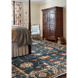 Capel Rugs Landis-keshan Vintage-modern Area Rug Collection - Distressed Design For Timeless Elegance Cerulean Blue, Multi,Colored 100% Olefin 3924rs03030410467