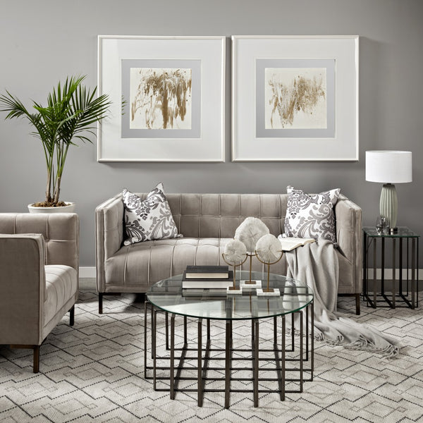 Homeroots 15" Gold And White Metal And Resin Tabletop Sculpture  Metal,Resin 392401