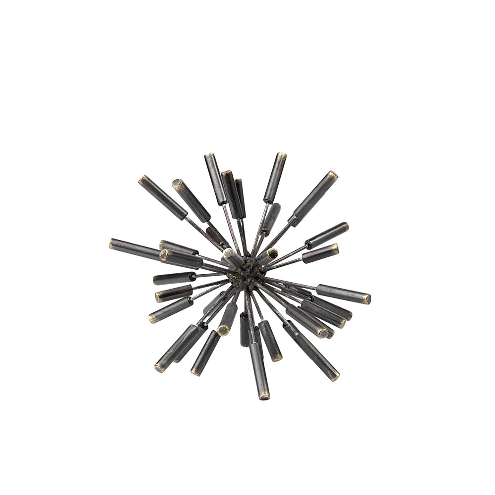 Homeroots Petite Black Metal Spiked Sculpture  Metal 392405