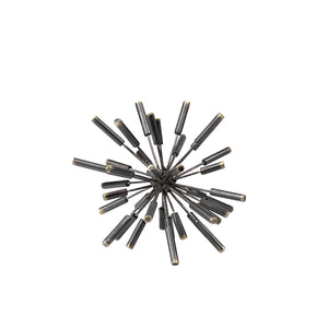 Homeroots Petite Black Metal Spiked Sculpture  Metal 392405