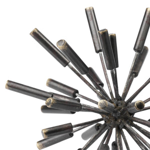 Homeroots Petite Black Metal Spiked Sculpture  Metal 392405