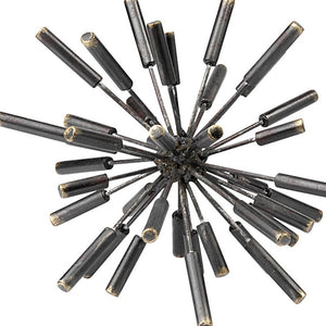 Homeroots Petite Black Metal Spiked Sculpture  Metal 392405