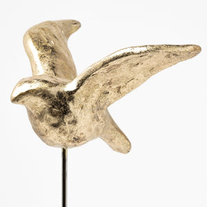 HomeRoots Set of Three Gold Bird Sculptures - Modern Elegance with Marble Bases for Chic Home Décor Accents 392411