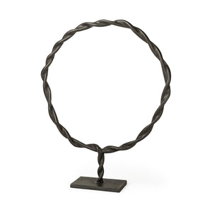 Homeroots Black Metal Braided Sculpture  Metal 392413