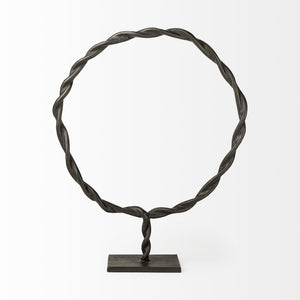 Homeroots Black Metal Braided Sculpture  Metal 392413