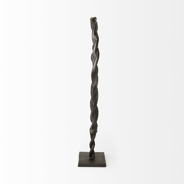 Homeroots Black Metal Braided Sculpture  Metal 392413