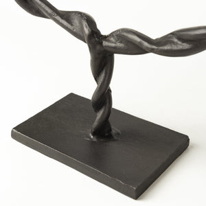 Homeroots Black Metal Braided Sculpture  Metal 392413