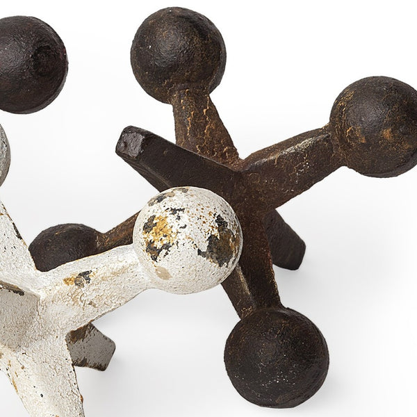 Homeroots Set Of Three Iron Jack Sculptures  Glass 392418