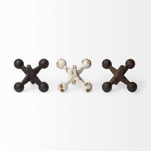 Homeroots Set Of Three Iron Jack Sculptures  Glass 392418