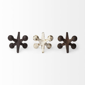 Homeroots Set Of Three Iron Jack Sculptures  Glass 392418