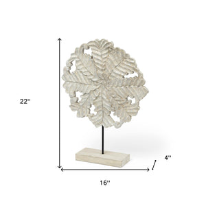 Homeroots 22" White Metal Sculpture  Metal 392425