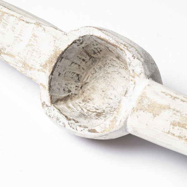 Homeroots Set Of Three 3" White Solid Wood Tabletop Sculpture  Solid Wood 392428