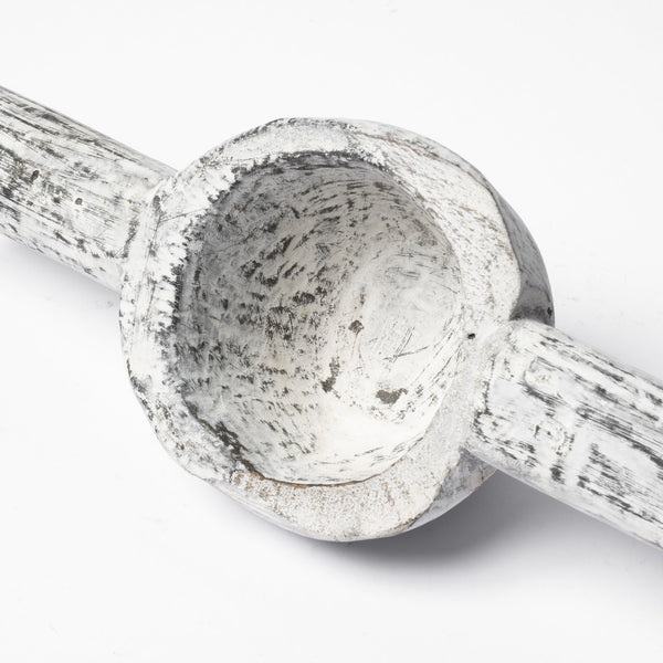 Homeroots Set Of Three 3" White Solid Wood Tabletop Sculpture  Solid Wood 392428