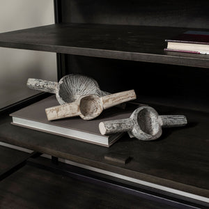 Homeroots Set Of Three 3" White Solid Wood Tabletop Sculpture  Solid Wood 392428