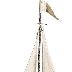 Homeroots Petite Wooden Sailboat Decor Piece  Metal 392431