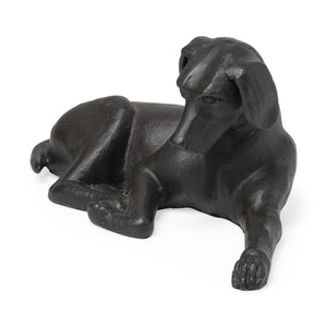 Homeroots Black Metal Labrador Dog Sculpture  Polyresin 392436