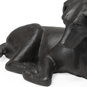 Homeroots Black Metal Labrador Dog Sculpture  Polyresin 392436