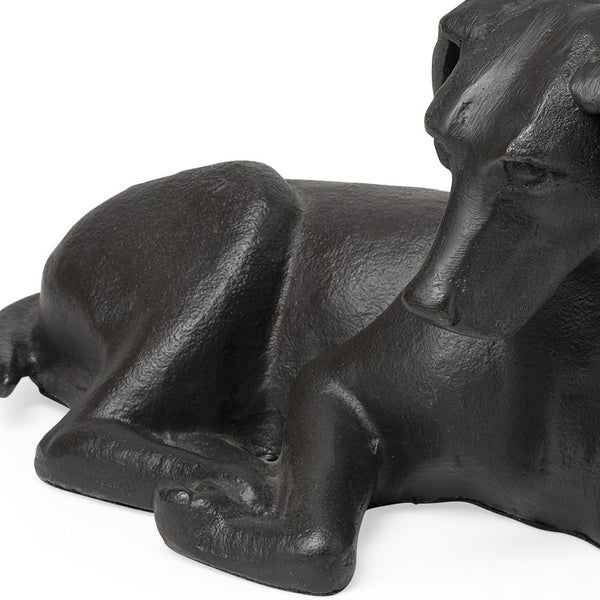 Homeroots Black Metal Labrador Dog Sculpture  Polyresin 392436